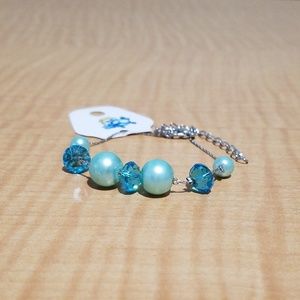 Blue beaded bracelet